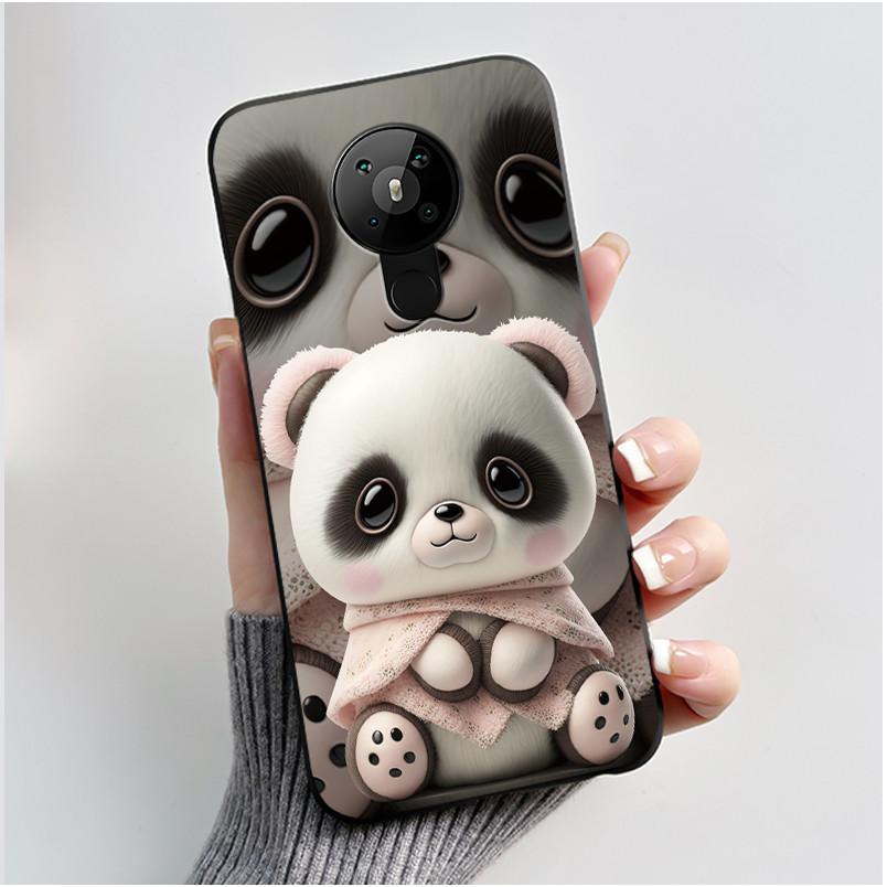 For Nokia 5.3 INS Aesthetic Black For Nokia 5.4/Nokia 3.4 Shockproof Jelly Cover Coconut Tree Pattern Anti-Scratch Soft Shell