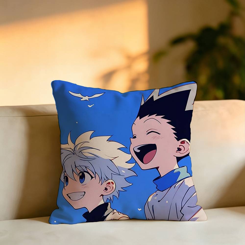 Hot Anime HunterHHunter Pillow Case Square DoubleSided Sofa Cushion Cover Bedroom Bedside Pillow
