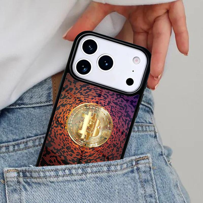 

BTC Bitcoin Phone Case for iPhone 16e 15 14 13 12 17 Pro Max Plus Air 17pro Cover Coque iPhone 15 Pro