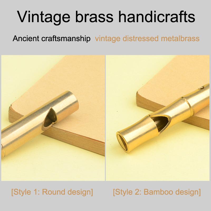 Mini Wasserdichte Taschenwerkzeuge Reines Messing Handgefertigter Anhänger Ausrüstung Survival Edc Pfeife Schiedsrichterpfeife Schlüsselanhänger Messingpfeife