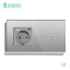 BSEED 1/2/3Gang Touch Light Switches 1/2/3Way Stair Sensor Switches For Hallway Corridor With Socket EU Standard Glass Panels