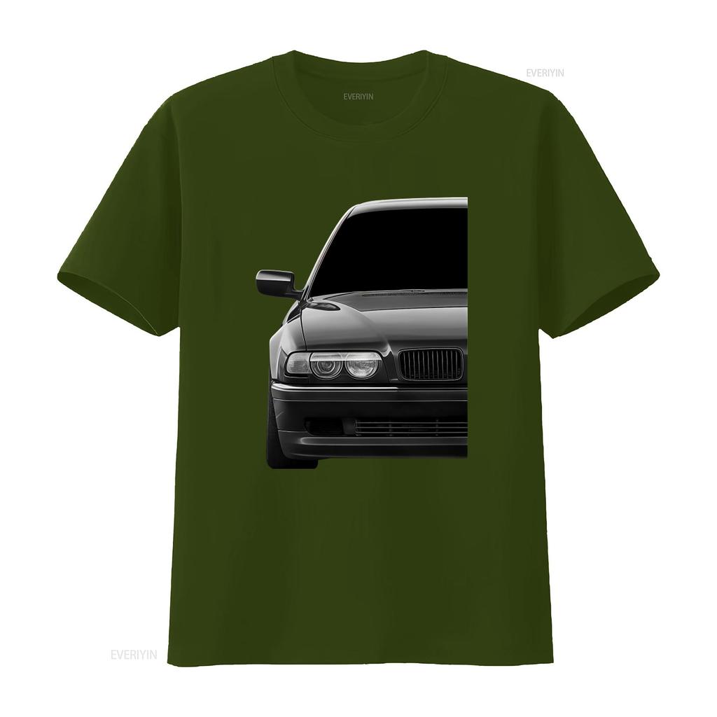 E38 750 Classic Retro Automotive Maglietta Uomo Design Vista Frontale a Metà vintage Lavato abbigliamento firmato homme grafica Elastica
