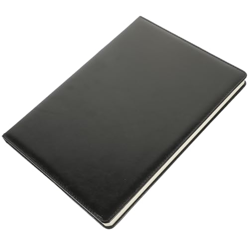 

STOBOK A4 Business Notebook, 192 Pages, Large Capacity, Thick Ruled, PU Leather Hardcover, Diary, Minutes, Planner, Schedule Management, Simple and St