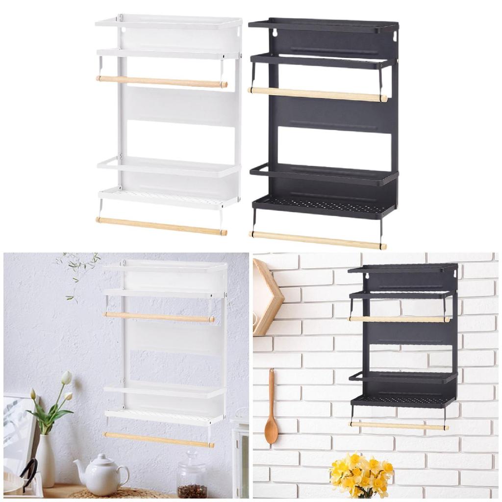 Magnetic Spice Rack Hanging Organizer Multipurpose Sturdy Metal Kitchen Storage Shelf for Jars
