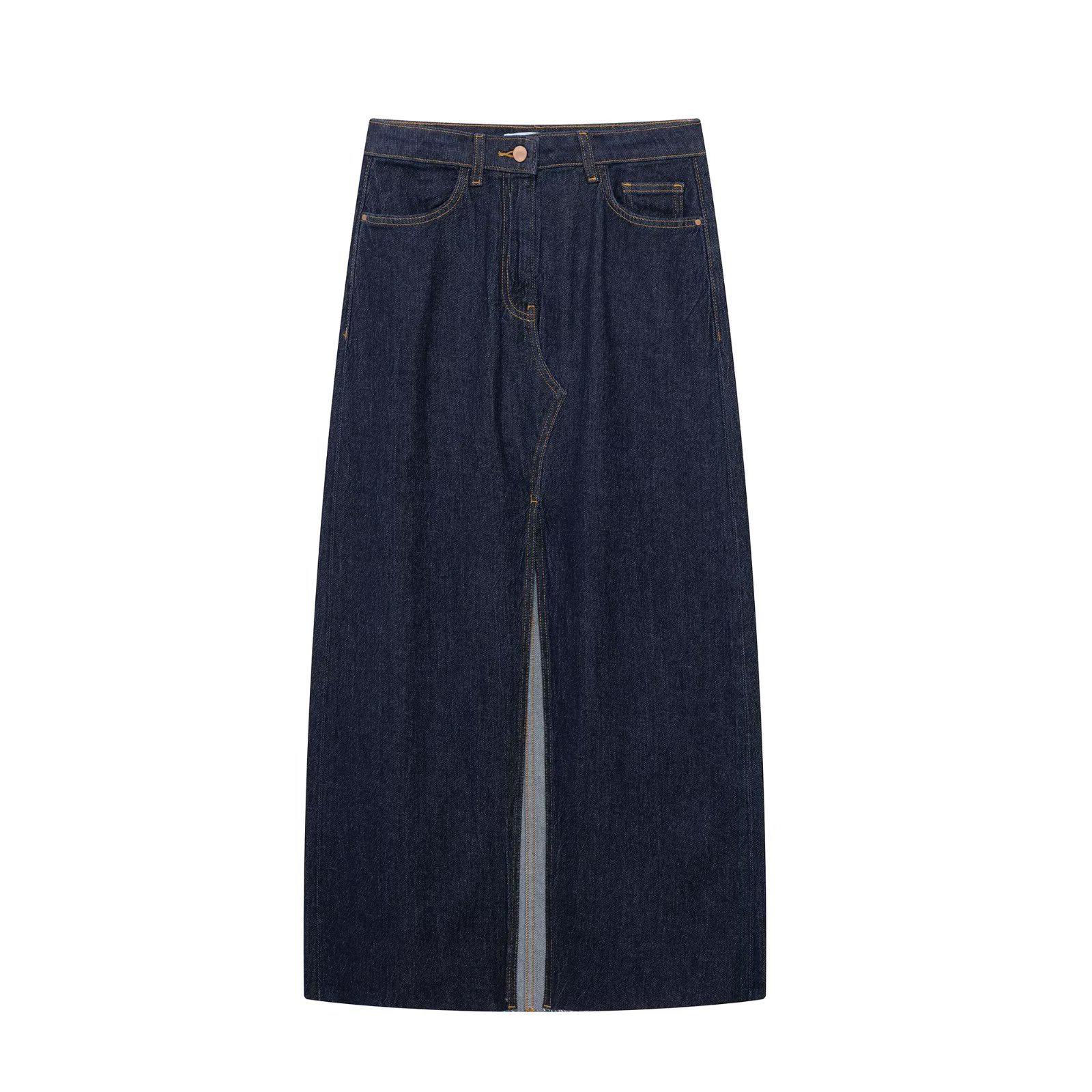 

TAOP&ZA Spring/Summer Women s Elegant Slit Denim Midi Skirt 8228023 Extra Small