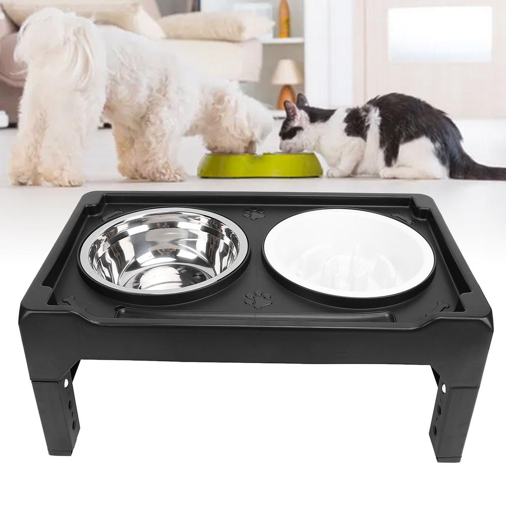 Elevated Dog Bowl Height Promote Healthy Digestion Antislip Slow Feeder Food Water Bowl for Pets