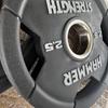 In Stock Black Anti-Slip Decagonal Barbell Plates for Home Gym Use - Wear-Resistant, Four-Hole Design