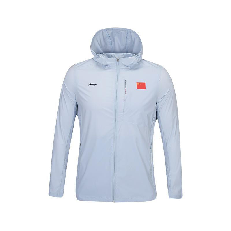 

Li Ning Серия «Слава» для настольного тенниса Национальный флаг Весна-Лето Прохладный дышащий спортивный ветрозащитный костюм Женская верхняя одежда Небесно-голубой AFDW302-3 L