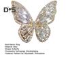Pierścionek damski Hollow Out Butterfly Shape Rhinestone Alloy Regulowany pierścień otwierający Bankiet Party Wedding Jewelry