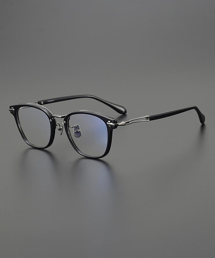 Lingkeonpeuleim Stras01 Pure Titanium Eyeglass Frame Black