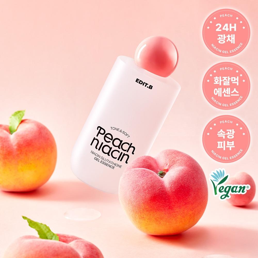 Edhibi [24 Hour Brightness Whitening] Edhibi Tone Peach Niacinamide Glutathione Gel Essence 200ml