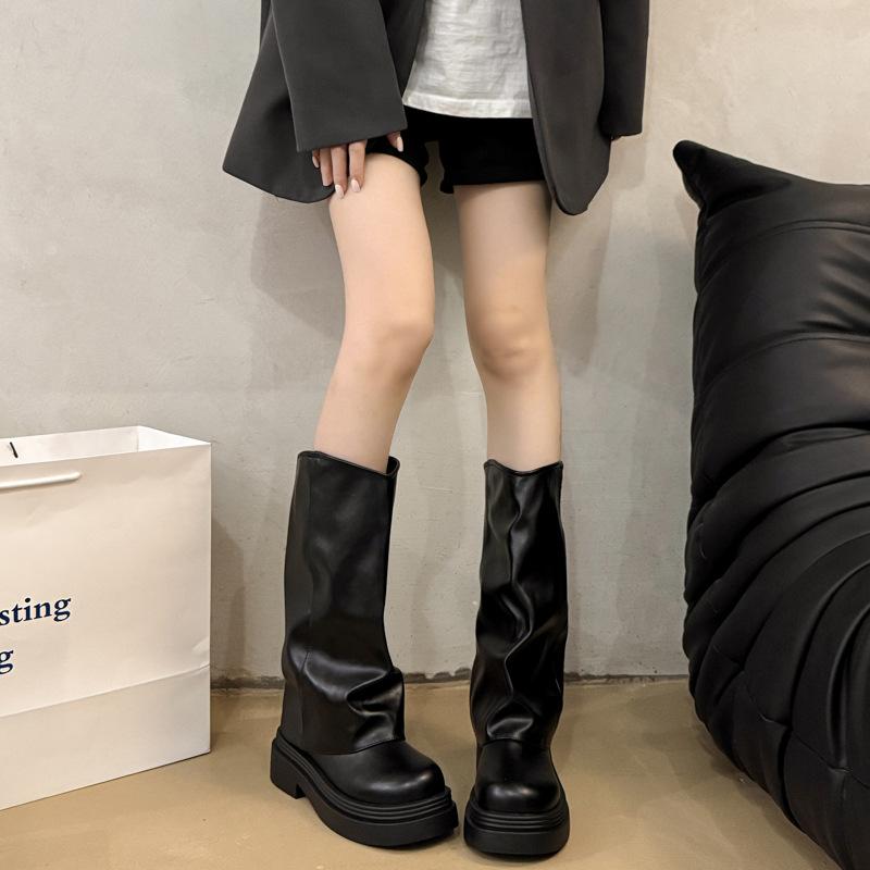 Fashion retro thick heel platform Martin boots women's summer versatile new trouser boots short boots