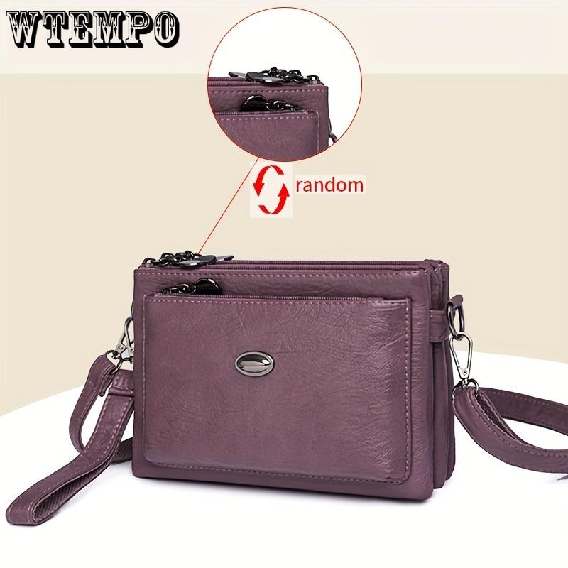 Soft Faux Leather Crossbody Bag, Retro Wristlet Handbag, Fashion Clutch Purse For Women