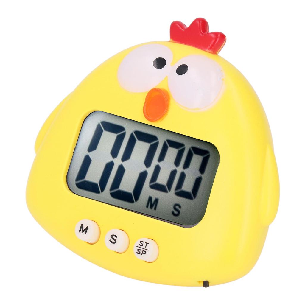 Digitální kuchyňský časovač, odpočítávání, zvuk kresleného zvířátka, blikající upozornění, snadné ovládání se stojanem