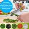 Foarfecă pentru plante medicinale KRÄUTOX, cuțit din oțel inoxidabil cu 5 lame și capac de curățare