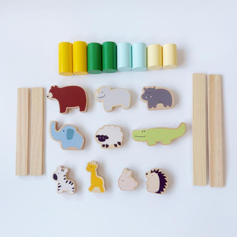 Balance Kids Wooden Blocks Early Education Recognizable Animal Shapes Creativity