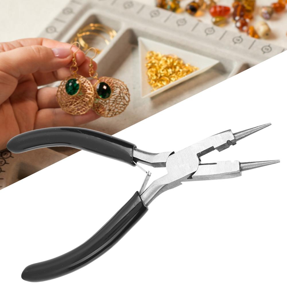 2Pcs Round Nose Pilers 4 In 1 Multifunction Hand Made Tool for Wire Wrapping Jewelry Watch Making
