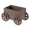 iGarden Artificial Wood Wheelbarrow Planter - Natural, Durable