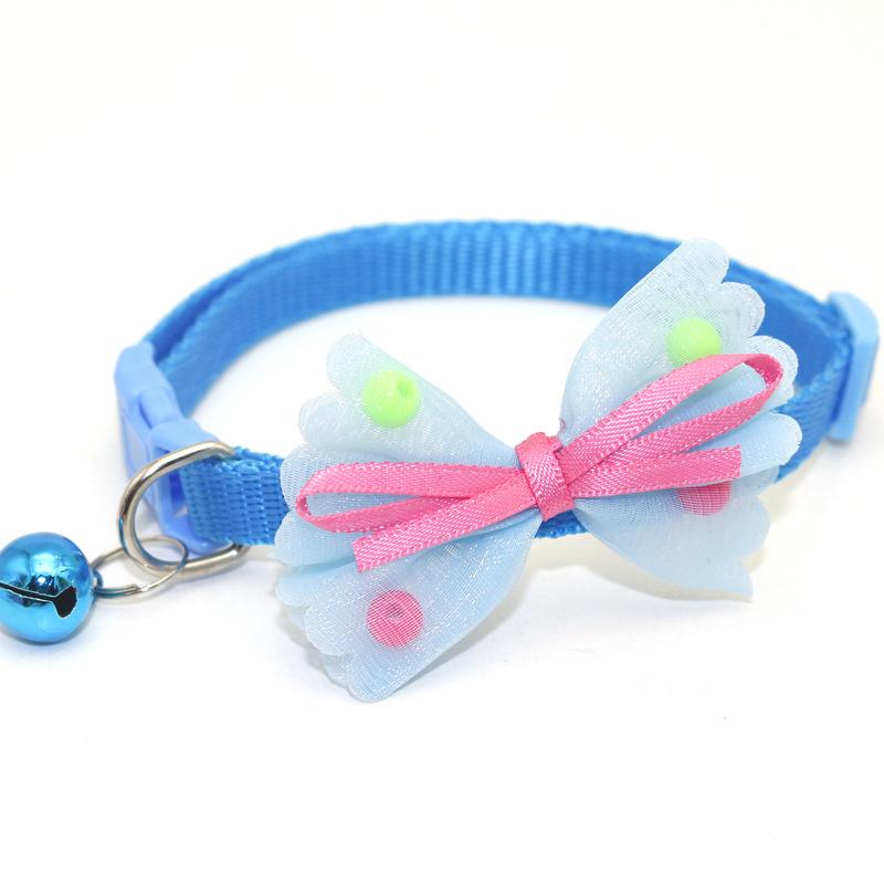 Pet Bead Bow Collar Bell Collar Pet Accessories Cat Puppy Collar