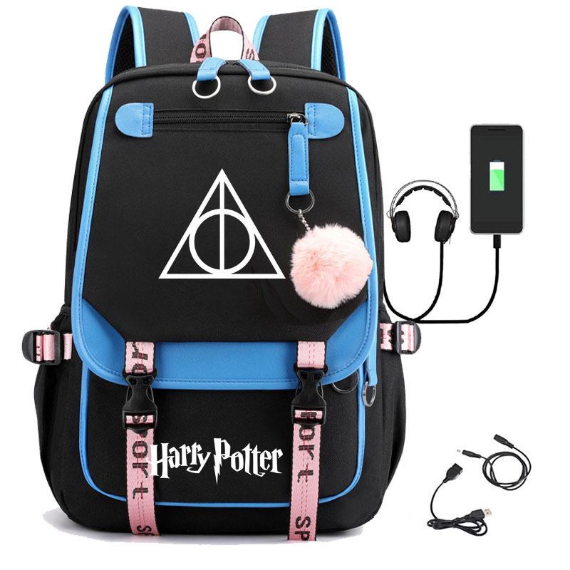 Large Capacity Schoolbag with Shoulder Strap; Student Three-piece Pencil Case Set