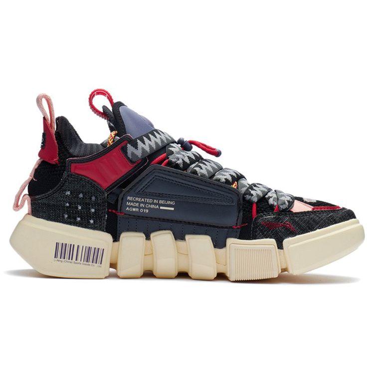 Li-Ning Wudao Ace Fabric Leather One-Piece Weave Anti-Slip Wear-Resistant Low-Top Sports Casual Shoes Men Sneakers Cold-Sand-Black AGWR019-2