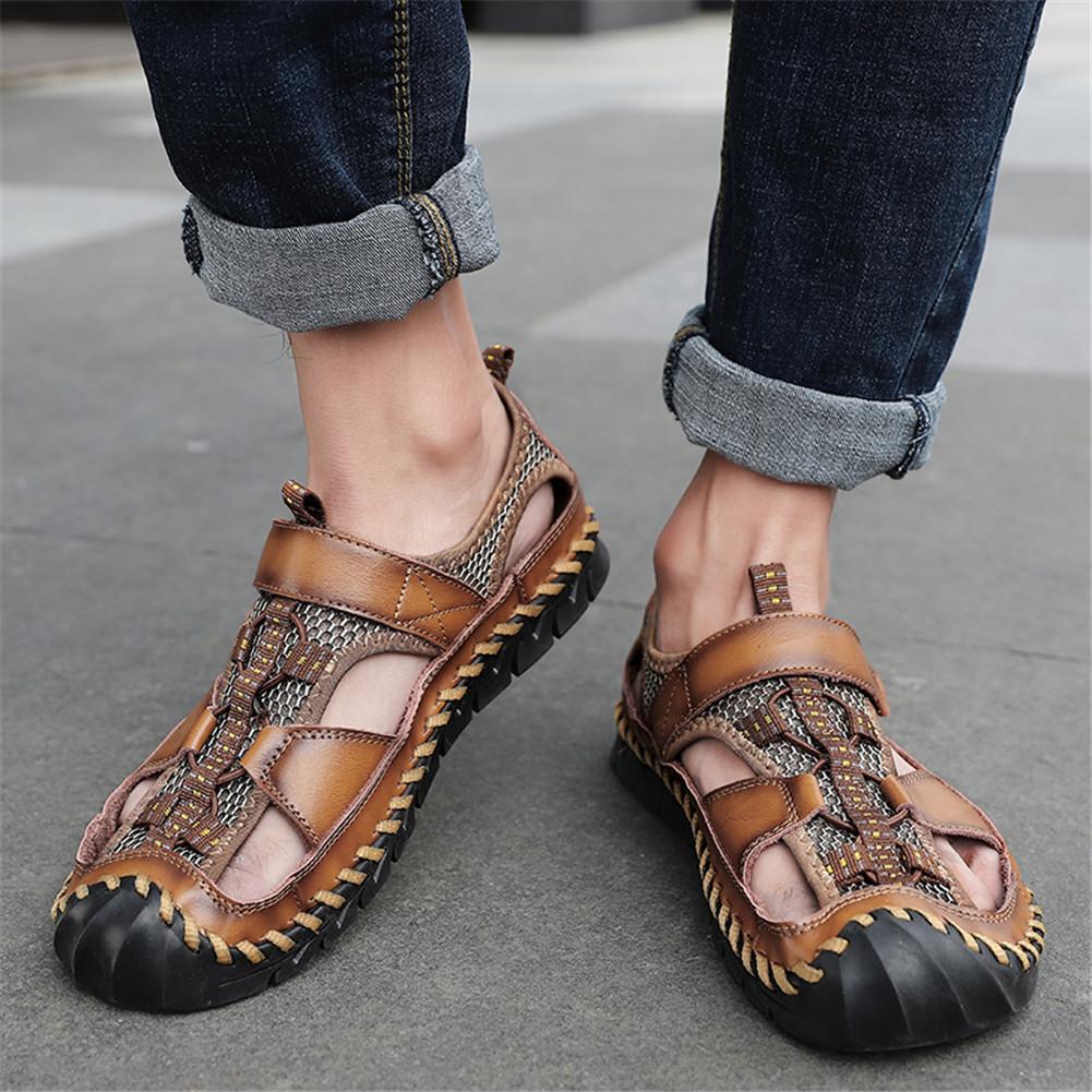 SOCOFY Sandalias de Hombre Verano Capa Superior Piel de Vaca Sandalias  Hombre Suaves Hombre Dedo del Pie Redondo Sandalias de Playa Slip-on  Zapatos de Hombre comprar a buen precio — entrega gratuita,