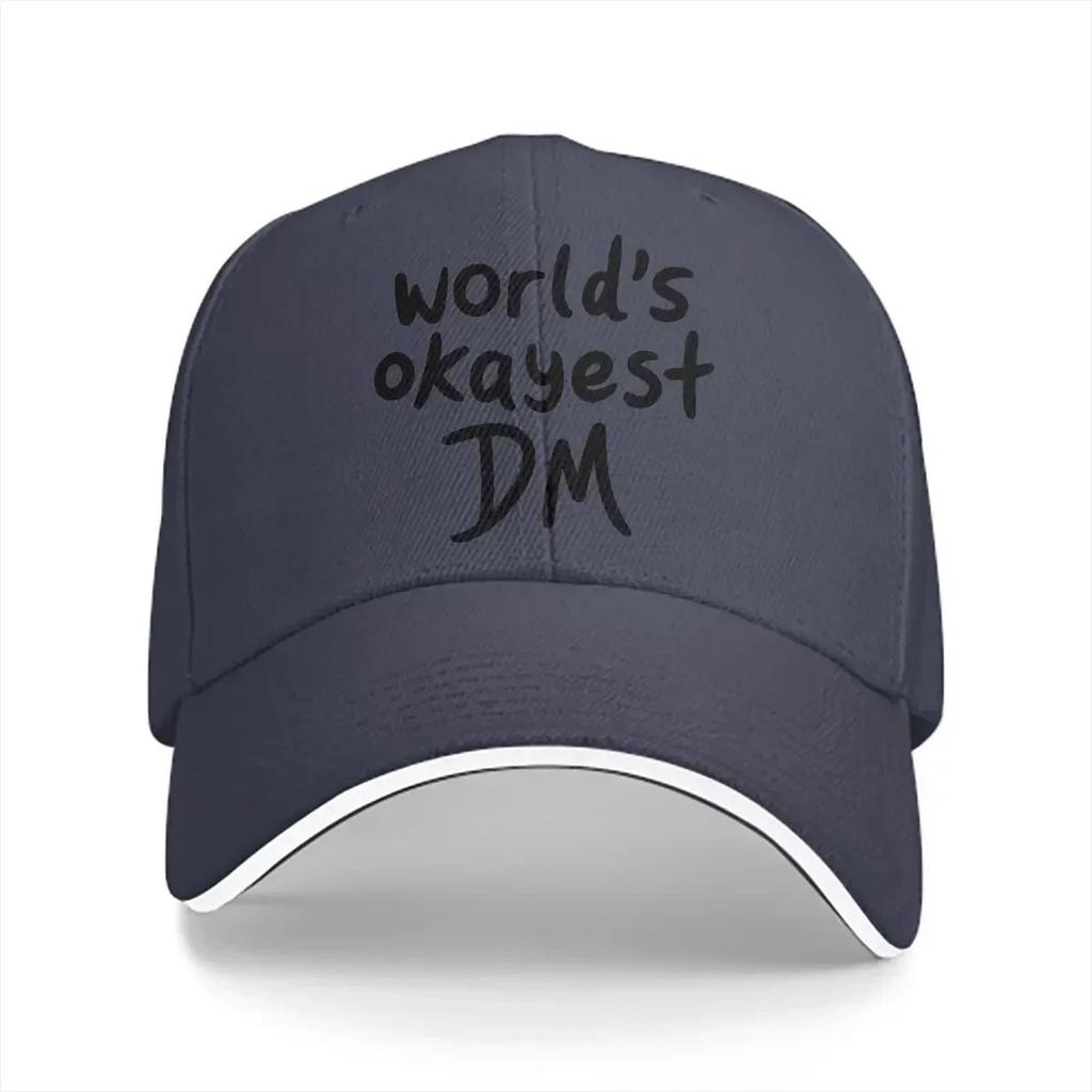 Washed Mens Baseball Cap Worlds Okayest DM Trucker Snapback Caps Dad Hat DnD Game Golf Hats