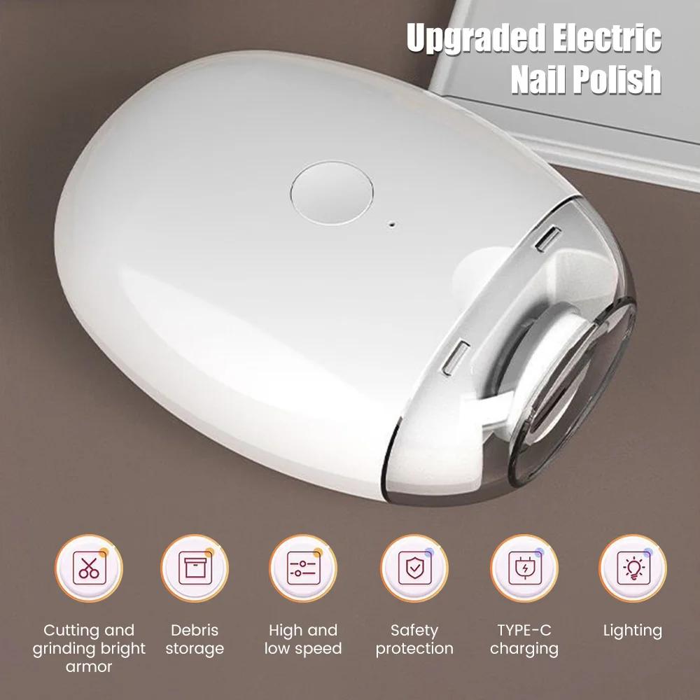 2 W 1 Elektryczny Obcinacz do Paznokci z Lampką LED Automatyczny Pilnik Trymer do Paznokci dla Niemowląt Dorosłych Mini Narzędzia do Manicure Pielęgnacja Paznokci