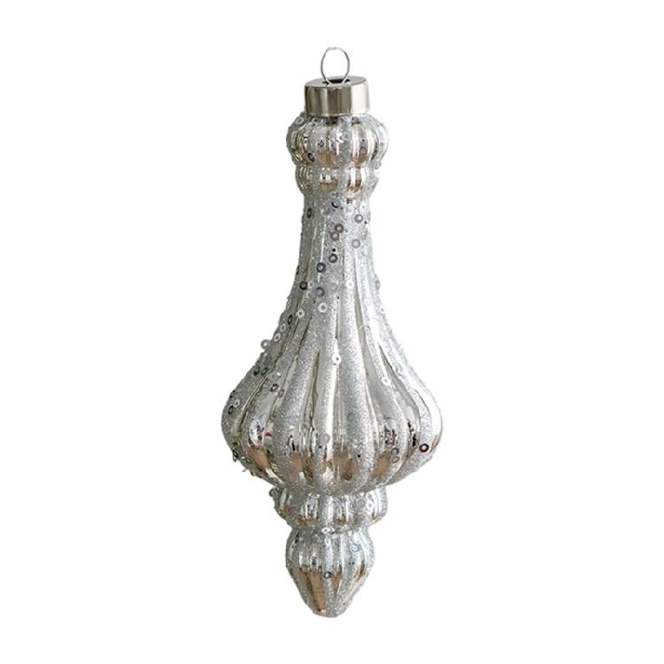 Ornamenti di Natale in Vetro Premium con Forme Creative a Goccia e Scoiattoli e Dettagli Dinamici di Glitter