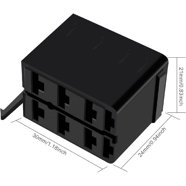 GI1407 Lot/Sets 6.3mm 14-16AWG Female Gold Spade Terminal Connector + Rocker Switch Plug Connect Box Socket ARB Carling (4 Sets)