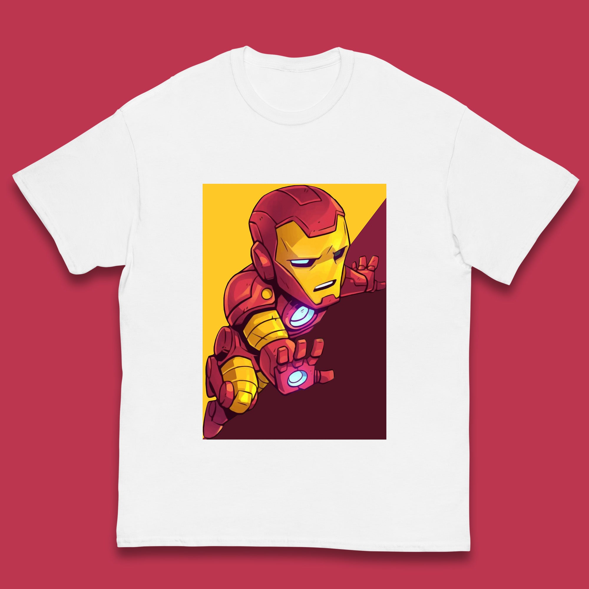 Flying Chibi Iron Man Superhero Marvel Avengers Comic Book Character Iron-Man Marvel Comics Kids T Shirt 100