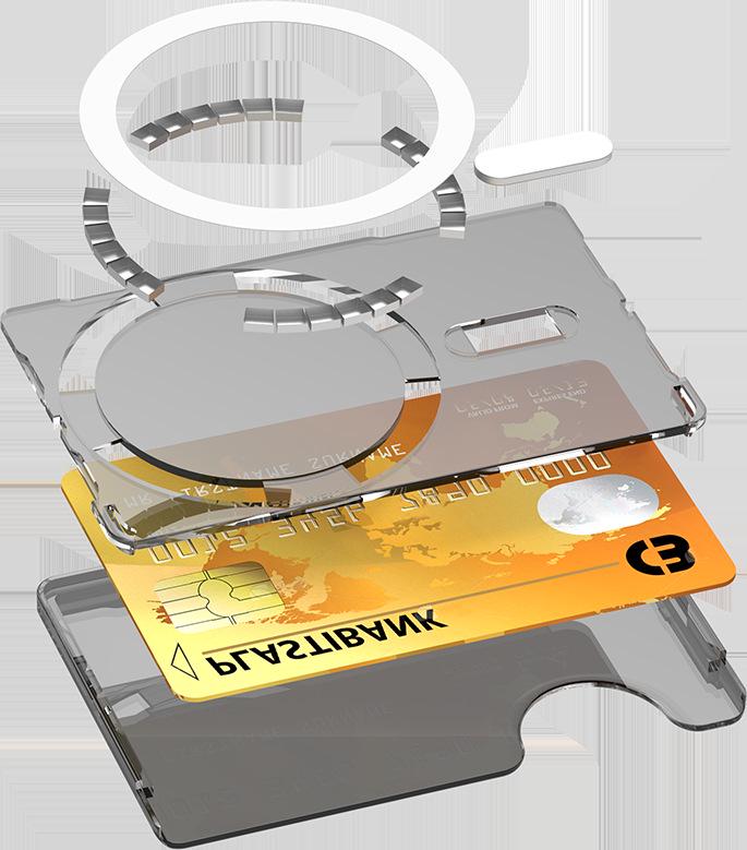 Minimalistischer magnetischer Magsafe-Kartenhalter: Transparentes PC Dual-Kartenetui mit Seitenschiebe-Design