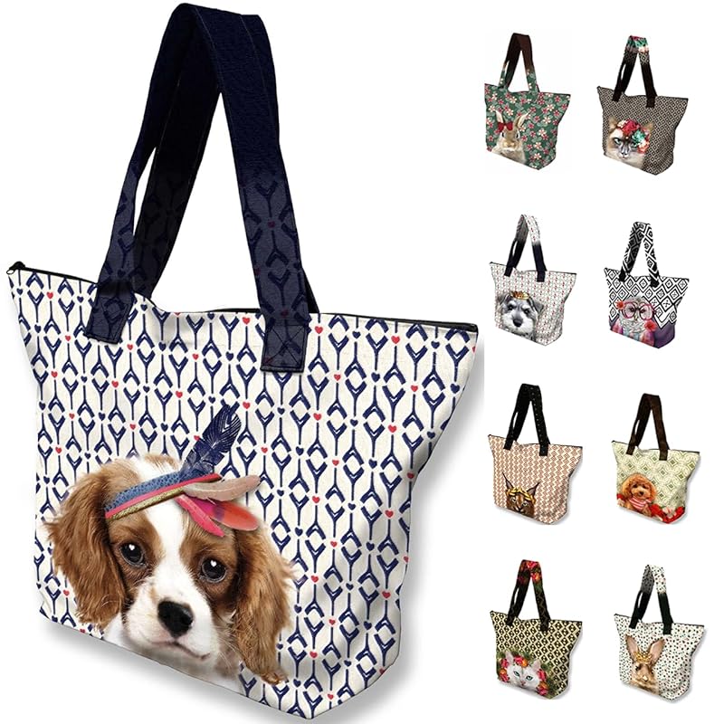 

[Lucie dancette] LTJ large tote bag Large Tote Bag made in Japan France designer ladies cute animal pet dog cat dog (Manu (Cavalier))