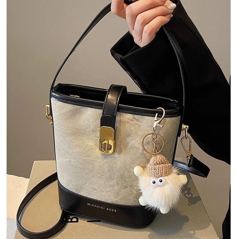Versatile Bag Women's Autumn Handbag Premium Texture Shoulder Crossbody Bucket Bag