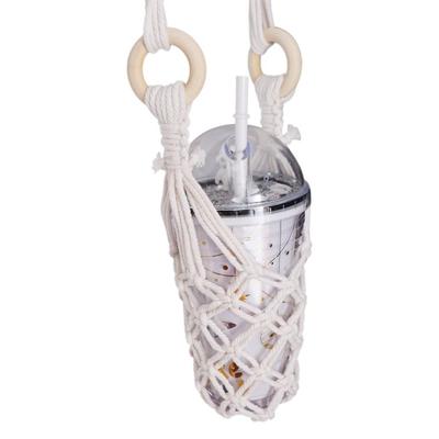 Bohemian Hanging Bottle Net Bag Hand-woven Decorative Knitting Water Bottle Holder Easy To Carry Hollow Out