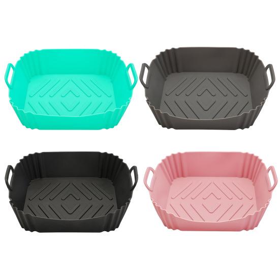 Silikonové vložky do horkovzdušné fritézy Čtvercový pekáč Opakovaně použitelný koš do horkovzdušné fritézy Kuchyňský vařící gadget pro horkovzdušnou fritézu