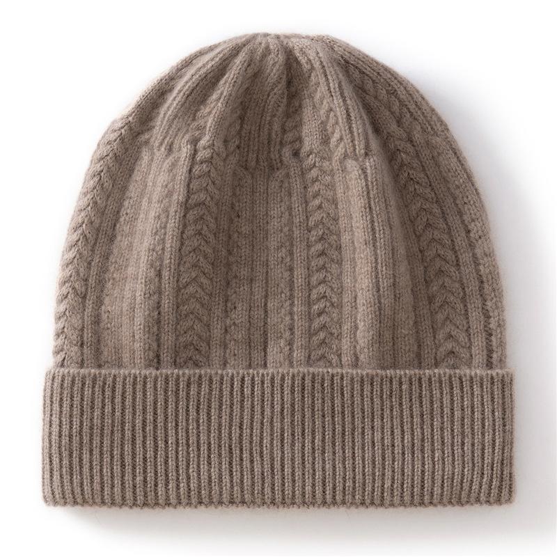Cashmere hats for men and women's new autumn and winter wool hats, thickened and cold-proof knitted cold hats in winter
