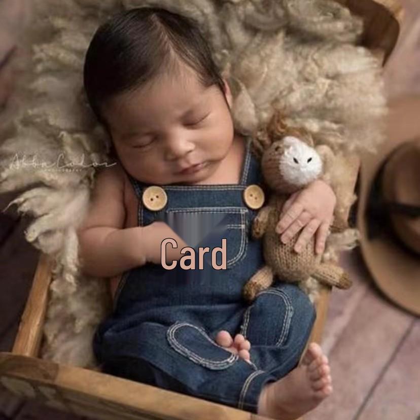 Newborn Denim Overalls & Hat Set for Baby Photo Shoots