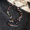 Colorful Ethnic Glass Bead Layered Sweater Chain Necklace - Retro High-End Women's Fashion