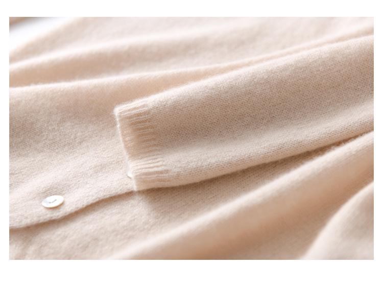 2024 Autumn Women's Low Round Neck Single-Breasted Knitted Cardigan Sweater