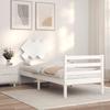 VidaXL Bed Frame with Headboard White 90x200 Cm Solid Wood 3195272