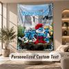 Smurfs Tapestry, Personalized Custom Text, Wall Hanging Tapestry For Living Room Home Wall Decor