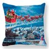 Santa Claus Train Snowman Elk Sleigh Snow Dog Christmas Tree Gift Pillow Cover Bedroom Sofa Seat Bed Pillow Cover
