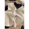 Z Gentle Style Women's Korean Single-Breasted Knit Vest Cardigan with Gold Button Details