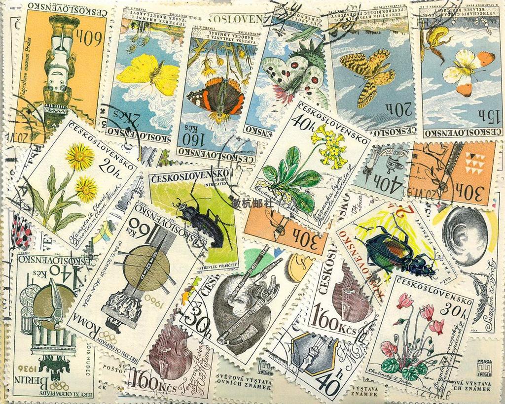 Real Stamped All Czechoslovak Post Stamps 100 Different Stamps Collectible Postage Stamps Collecting Scrapbook And Stamping