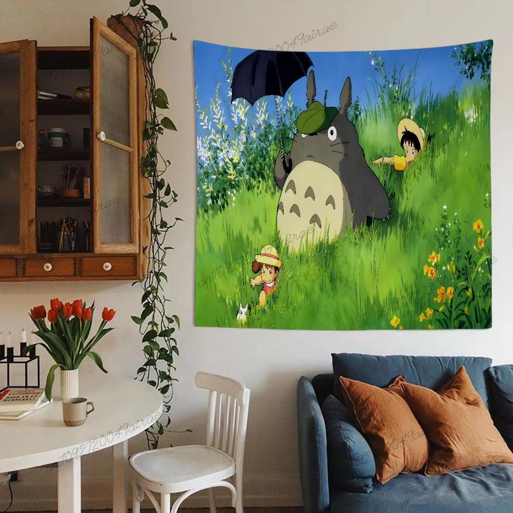 Animal Studio Ghibli TTotoroes Tapestry Anime Tapestry Wall Hanging Cloth Bedroom Wall Art Decor Background Cloth Flag Banner