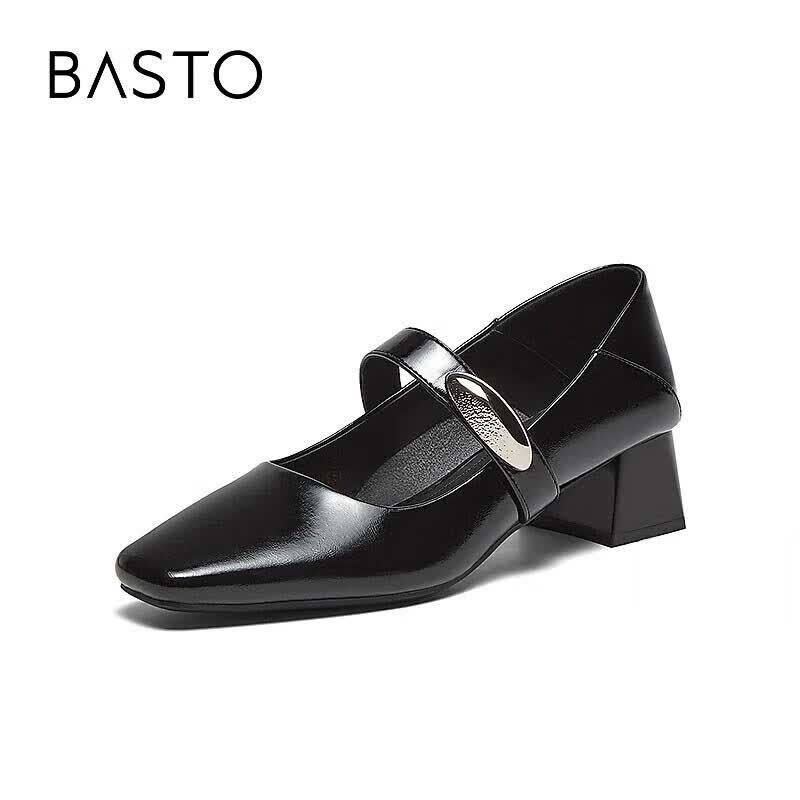 BASTO Women s Retro Square Heel Mary Jane Shoes B1135AQ5 39