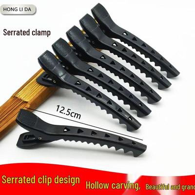 Plastic Hairdressing Crocodile Clips with Built-in Comb Teeth for Barber Shop Sectioning