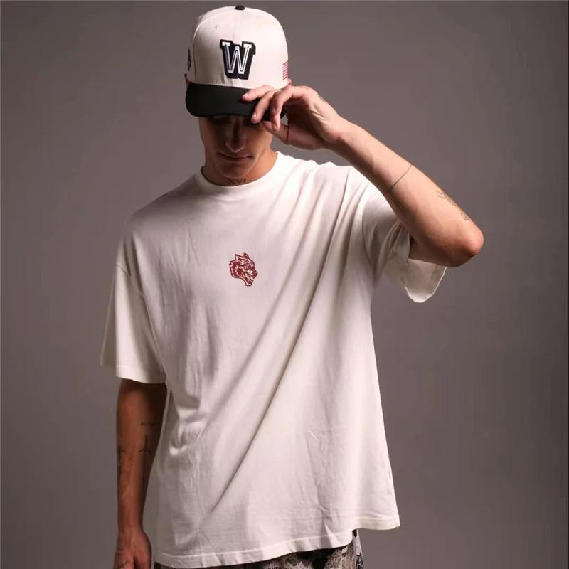 WOLVES CLUB Sportovní Vintage Dámská Trička Gym Kulturistika Oversized Pánské Oblečení Letní Fitness Tričko Cvičení Darc Sport Trička