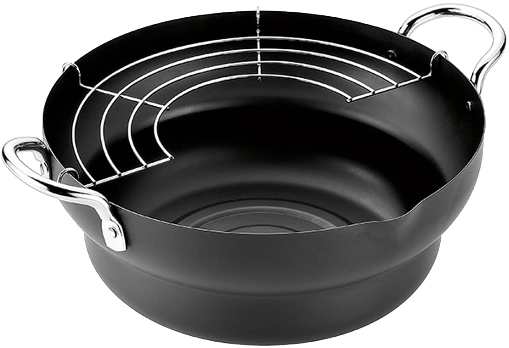 Yokoyama Tempura with matching crafted using the techniques of Tsubame Japanese-made Pot, 24cm, handle, (EJTP-301)